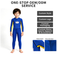 Combinaison de plongée intégrale pour enfants en néoprène bleu Libra, 2,5 mm ou 3 mm, avec logo, pour la natation, le surf et la plongée