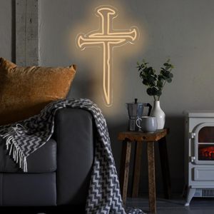 Cross Letreros Neon LED indoor hanging ambient light shop <b>sign</b> wall decoration light entrance indicator light luminous <b>sign</b> - Product Image 4