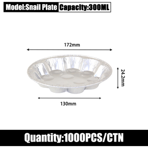 Plat rond jetable <span class=keywords><strong>en</strong></span> <span class=keywords><strong>aluminium</strong></span> de 300 ml pour <span class=keywords><strong>escargots</strong></span>, idéal pour la restauration, compatible four et plats à emporter - Product Image 6