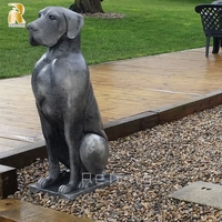 Statue de chien danois de grande taille en bronze pour la décoration de jardin extérieur à vendre