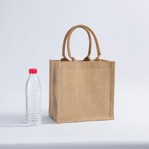 Оптовая Продажа, оптовая продажа, с логотипом, натуральный белый экологичный Мешковина, Бакалейная сумка, Джутовая сумка для покупок, рекламная - Product Image 6