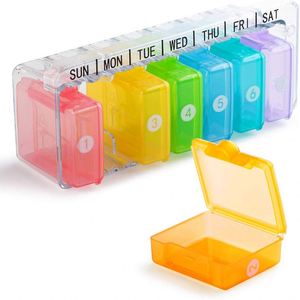 Custom Logo <b>7</b>-Day Pill Organizer Eco-Friendly Plastic Compartment Storage Case Bulk Pill Box with PP Material - Product Image 3