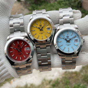 Montre de plongée pour homme STEELDIVE SD1934, cadran rouge, boîtier en acier inoxydable de 39 mm, mouvement automatique NH35, étanche à 200 m - Product Image 6