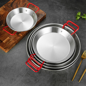 Venta al por mayor profesional coreano de acero inoxidable 20cm Paella Pan ecológico Cocina de Inducción para español Mariscos Pasta Paella - Product Image 2