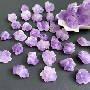 天然紫ラフアメジスト花ヒーリングストーンミネラル生宝石