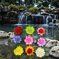 Ensemble de fleurs de nénuphar artificielles colorées décor d'étang flottant réaliste pour jardin Halloween pâques nouvel an chinois nouvel an
