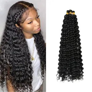High Quality Ombre Spiral Curly 22inch 100g Deep Wave Twist Crochet Synthetic Braiding Hair for Black Women