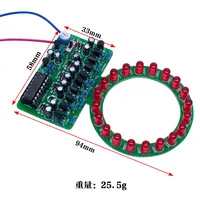 Kit DIY CD4017 de lumière LED circulaire à flux numérique pour la pratique de la soudure et les projets éducatifs