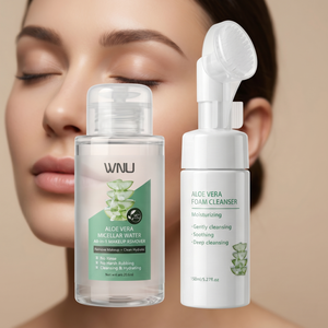 WNU OEM <span class=keywords><strong>Agua</strong></span> Desmaquillante Suave con Aloe Vera <span class=keywords><strong>Mineral</strong></span> 300mL Limpieza Profunda de Poros <span class=keywords><strong>para</strong></span> Piel Sensible Uso 3 en 1 Facial/Ojos/Labios - Product Image 2