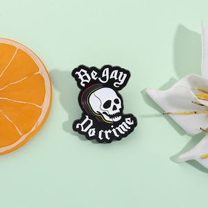 Esqueleto calavera esmalte pines ser <span class=keywords><strong>Gay</strong></span> hacer crimen broche Punk gótico insignia joyería accesorios regalo para amigos - Product Image 2