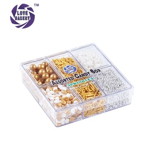 6 Compartment Box Edible <strong>Gold</strong> Series <strong>Cake</strong> <strong>Sprinkles</strong> Luxury Baking Decorations for Wedding Anniversary Party Supplies - Product Image 1