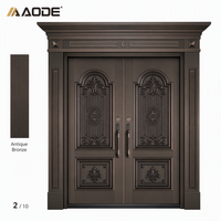 Porte d'entrée de villa en bronze antique de luxe : Porte de sécurité surdimensionnée en aluminium moulé AODE pour les projets de palais et de maisons de luxe en Arabie Saoudite
