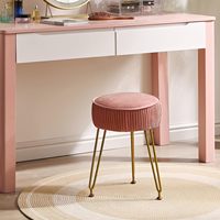 Pouf Ottoman Banc Tissu Siège Pied Round Ottoman Tabouret Maquillage Chaise pour Chambre