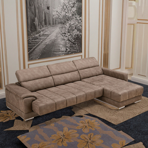 Sofá de Hotel de lujo con energía eléctrica ajustable, muebles de sala de estar modernos, sofá cama, tela en forma de L para uso en apartamentos - Product Image 1