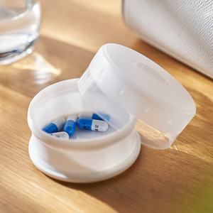 Mini Portable Soap Box Round Covered Plastic Storage Organizer For Toiletry Bag Blue Green White 35g - Product Image 2