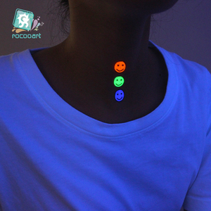 Rocooart thương hiệu <span class=keywords><strong>EX</strong></span> tùy chỉnh dòng tim thiết kế chuyển nước phát sáng trong bóng tối huỳnh quang hình xăm tạm thời - Product Image 5