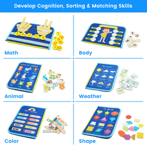 Jumon DIY Puzzle <b>Felt</b> <b>Board</b> Busy <b>Board</b> 2-4 Year Olds Educational Montessori Toy Cartoon Design Foldable Portable Baby Fun JBK-5 - Product Image 4