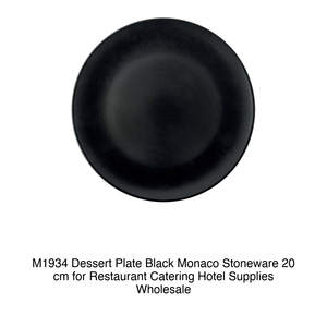 Assiette à dessert M1934 en grès noir Monaco 20 cm pour la restauration, les hôtels et la vente en gros - Product Image 2