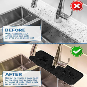 Modern Kitchen Sink <b>Mat</b> 100% Food Grade <b>Silicone</b> Eco-Friendly Sink Splash Protection Faucet Water Trap Drain Pad - Product Image 6