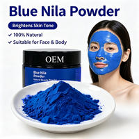 Poudre de Nila Bleue Marocaine en Gros, Qualité Cosmétique, Pigment Végétal Pur et Naturel pour Masques de Soin de la Peau, Conditionnée en Bouteilles