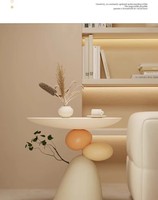 Table basse de style crème, luxe léger, en pierre porte-bonheur, pour salons et petites maisons, Nouveauté 2025, sans assemblage requis