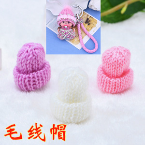 Mini-chapeau tricoté fait main, accessoire de bijouterie, forme ronde, objet d'art et de collection, artisanat - Product Image 5