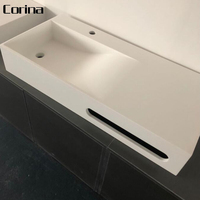 Lavabo mural suspendu de haute qualité avec support lavabo en acrylique salle de bain