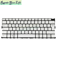 لوحة مفاتيح للكمبيوتر المحمول بإضاءة خلفية فرنسية لجهاز Dell XPS 13 9300 0Y7PVM 0JY8HN لوحة مفاتيح جديدة بدون براغي