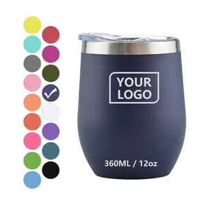 12oz Insulated Coffee Mug Stainless Steel Travel Mug Insulated Vacuum Egg Shape Mugs Wine Tumbler With Custom Logo