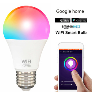 Ampoule LED intelligente WiFi+BT 5 canaux RGBCW, lumière changeante de couleur <span class=keywords><strong>à</strong></span> intensité variable, fonctionne avec la commande vocale Alexa, ampoule E27 - Product Image 1