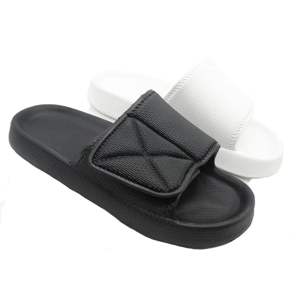 2023 HEVA Great slides Low Price Home Bathroom Slippers Unisex,Thick Sponge Sole Slippers,Pillow Soft Slides With Strap