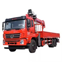 Grue de chantier montée sur camion hydraulique Lugong, prix d'usine, 5-12 tonnes, moteur Weichai, haute efficacité