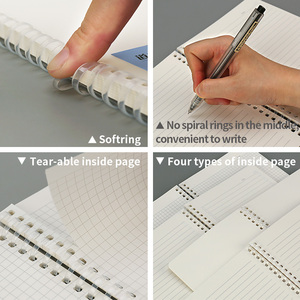Venta al por mayor para hacer la lista/cuadrícula/líneas/cuaderno encuadernado en espiral de anillo suave de PP transparente en blanco - Product Image 5