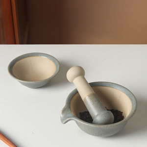 Set di Mortaio e Pestello in Ceramica Facile da Pulire, Multifunzionale per Pasta di Riso, Resistente, per <span class=keywords><strong>Ristorante</strong></span> - Product Image 4