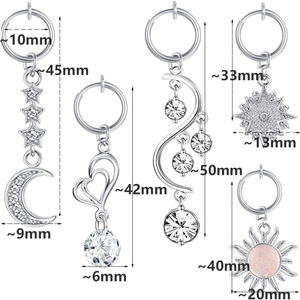 5 unids/set <span class=keywords><strong>de</strong></span> corazón <span class=keywords><strong>de</strong></span> cristal <span class=keywords><strong>de</strong></span> sol pendientes <span class=keywords><strong>falso</strong></span> Anillo del botón <span class=keywords><strong>de</strong></span> vientre no <span class=keywords><strong>Piercing</strong></span> cartílago pendiente <span class=keywords><strong>de</strong></span> estrella Luna CZ <span class=keywords><strong>Piercing</strong></span> Anillos del vientre - Product Image 6