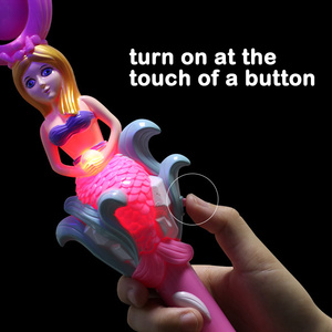 Moulin à vent électrique lumineux rotatif et clignotant pour enfants, motif sirène fantaisie, <span class=keywords><strong>jouet</strong></span> lumineux amusant, baguette magique féerique en plastique - Product Image 3