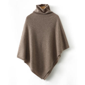 Onregelmatige dames 100% wollen sjaal Winter verdikte coltrui Pullover Sjaal voor tweeërlei gebruik Gebreide cape Los ademend - Product Image 5