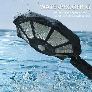 Luci solari sensore di movimento per esterni lampada piscina di sicurezza bianco cortile giardino impermeabile telecomando alimentato a luce di inondazione recinzione - Product Image 5