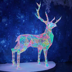 Commercial <b>Christmas</b> Decorations Colorful <b>Reindeer</b> Display Light Frame Deer Family Motif Light Indoor Outdoor Decor Light - Product Image 6