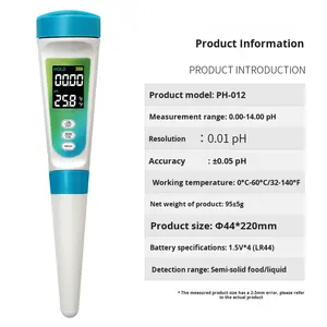 नया तटस्थ ब्रांड डिजिटल दो एक खाद्य अम्लता तापमान <span class=keywords><strong>ph</strong></span> मीटर 0.01ph सटीकता गंध अनुकूलन योग्य लिथियम बैटरी एब्स + pcb 1 - Product Image 2