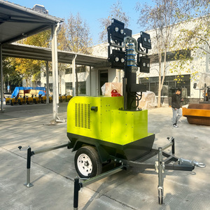 Mobile <b>Led</b> Lighting Tower 9M Electric Lift Rechargeable Battery Portable Work <b>Light</b> For Construction Site - Product Image 2