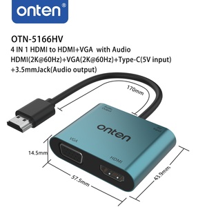 Borlig 4-en-1 pour <span class=keywords><strong>HDMI</strong></span> vers <span class=keywords><strong>VGA</strong></span> avec <span class=keywords><strong>adaptateur</strong></span> audio 2K 30Hz, convertisseur d'<span class=keywords><strong>écran</strong></span> en alliage d'aluminium - Product Image 4
