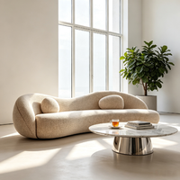 Canapé Courbé de Luxe, Design Moderne et Créatif, Canapé Artistique Haut de Gamme de Forme Irrégulière pour Villa, Manoir et Mobilier de Projet