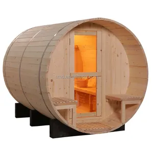 Canadese Hemlock Ceder Massief Hout Stoomsauna Outdoor Barrel Sauna Met Heater