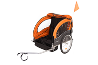 Remorque de vélo pour enfant en fer pliable et réglable, porte-charge arrière pour enfants, capacité de charge de 70 kg, freins à disque doubles, détachable pour l'extérieur