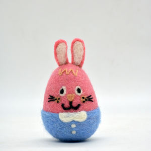 Adornos de Huevos de Pascua de Fieltro Hechos a Mano con Conejito, Decoración de Pascua de Fieltro de Lana Suave para el Hogar, Venta al por Mayor - Product Image 1