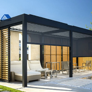 Couvercle de pergola motorisé personnalisé en aluminium enduit de poudre Louvre balcon véranda véranda design unique de pergola - Product Image 4