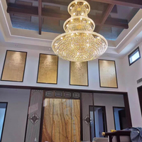 Éclairage suspendu de lustre en cristal d'escalier de villa de hall d'hôtel minimaliste