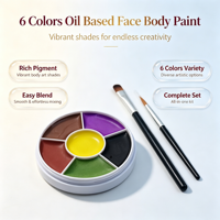 Palette de peinture pour le visage et le corps à base d'huile, écologique, non toxique, 6 couleurs, imperméable, sans danger pour la peau, peinture corporelle pour enfants, Halloween