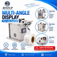 Machine d'étiquetage semi-automatique électrique de bureau pour coins de boîtes, avec plateforme de réglage fin pour étiquettes de sécurité de boîtes pliantes
